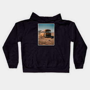 A broken down bus in the desert Kids Hoodie